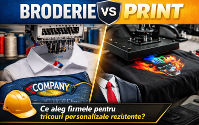Broderie vs Print – Ce alegi pentru tricouri și haine personalizate în 2026