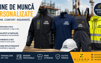 Haine de muncă personalizate 2026 – tricouri, salopete și echipamente workwear pentru firme